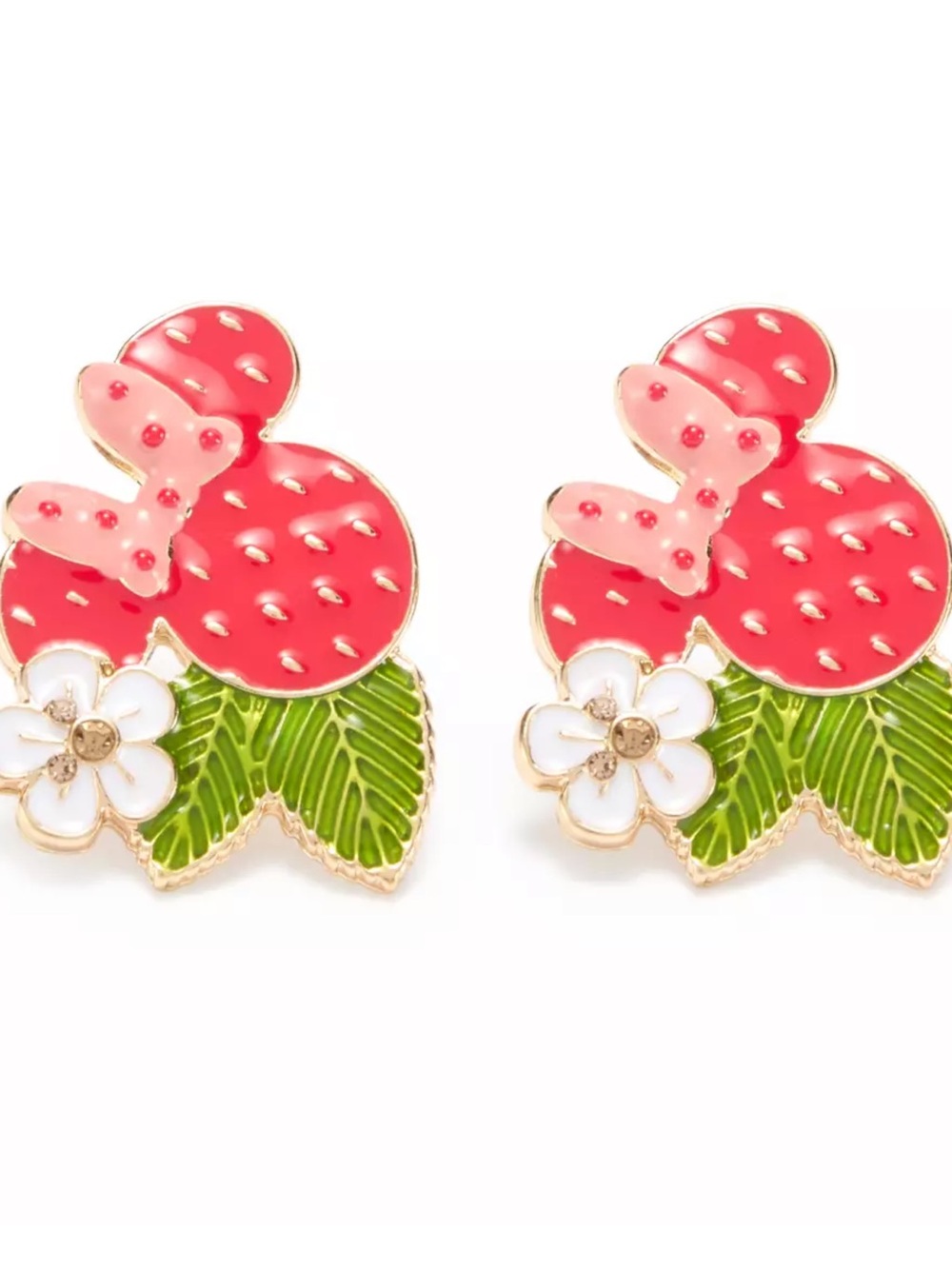 Minnie Mouse Icon Strawberry Stud Earrings